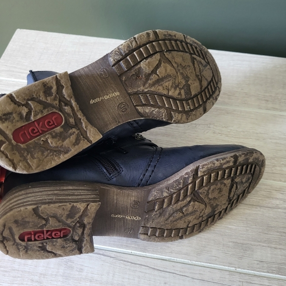 Rieker Women Peggy Blue Ankle Winter Boots Buckle Side Zipper 5.5 US 36 EU - Picture 10 of 10